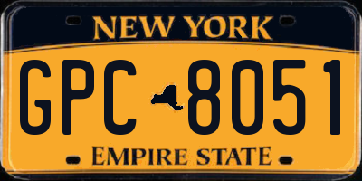 NY license plate GPC8051