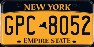 NY license plate GPC8052