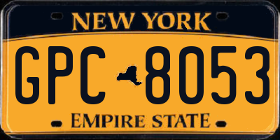 NY license plate GPC8053
