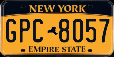 NY license plate GPC8057