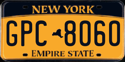 NY license plate GPC8060