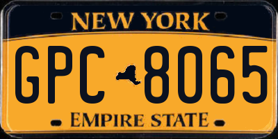 NY license plate GPC8065
