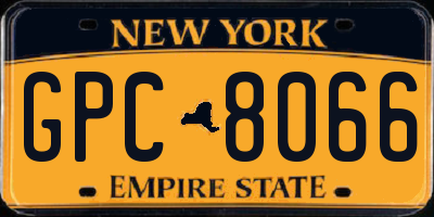 NY license plate GPC8066