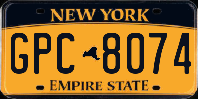 NY license plate GPC8074