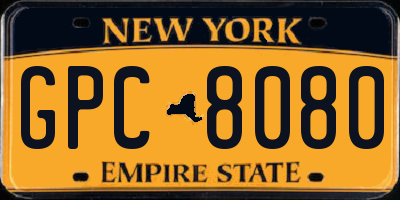 NY license plate GPC8080