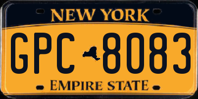 NY license plate GPC8083
