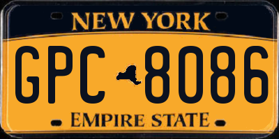 NY license plate GPC8086