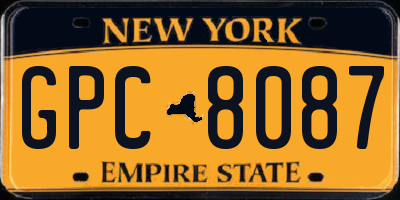 NY license plate GPC8087