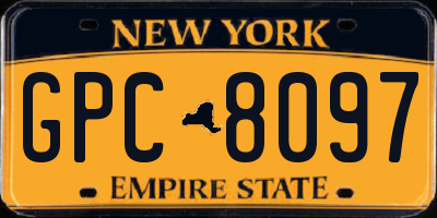 NY license plate GPC8097