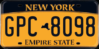 NY license plate GPC8098
