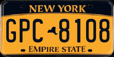 NY license plate GPC8108