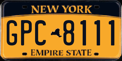 NY license plate GPC8111