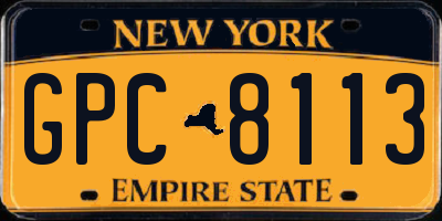 NY license plate GPC8113