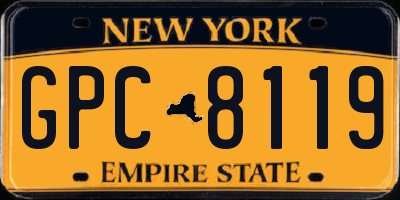 NY license plate GPC8119