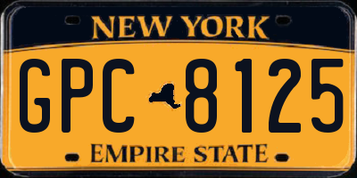 NY license plate GPC8125