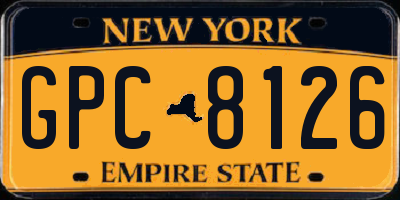 NY license plate GPC8126