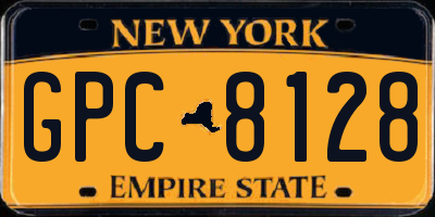 NY license plate GPC8128