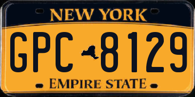 NY license plate GPC8129
