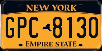 NY license plate GPC8130