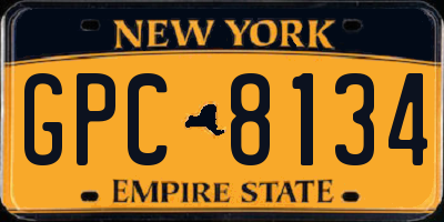 NY license plate GPC8134