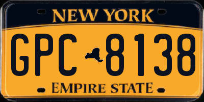 NY license plate GPC8138