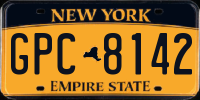 NY license plate GPC8142