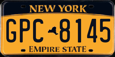 NY license plate GPC8145