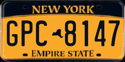 NY license plate GPC8147