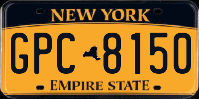 NY license plate GPC8150