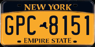 NY license plate GPC8151