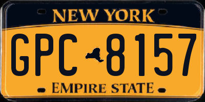 NY license plate GPC8157
