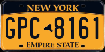 NY license plate GPC8161