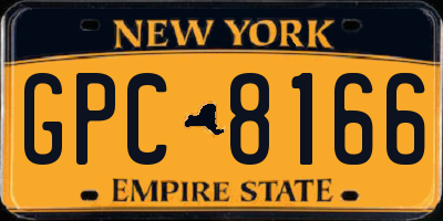 NY license plate GPC8166