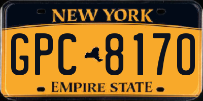 NY license plate GPC8170