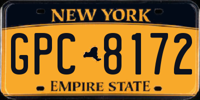 NY license plate GPC8172