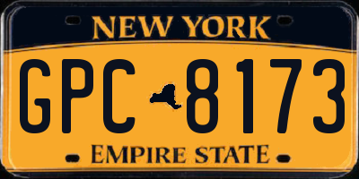 NY license plate GPC8173