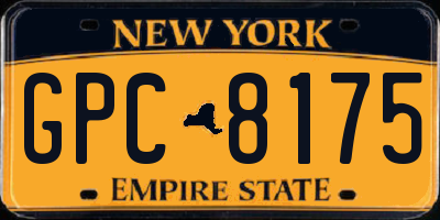 NY license plate GPC8175