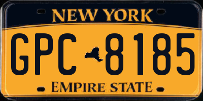 NY license plate GPC8185