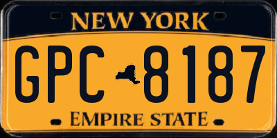 NY license plate GPC8187