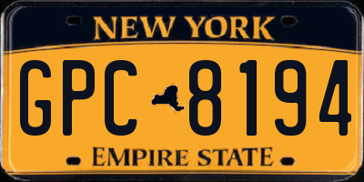 NY license plate GPC8194