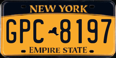 NY license plate GPC8197