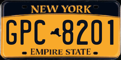 NY license plate GPC8201