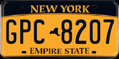 NY license plate GPC8207