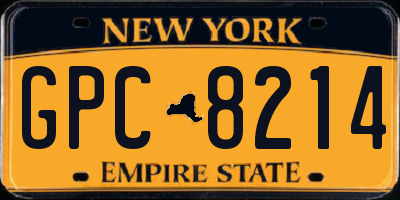NY license plate GPC8214