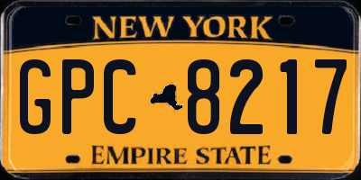 NY license plate GPC8217