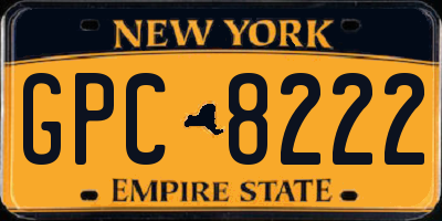 NY license plate GPC8222