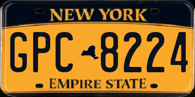 NY license plate GPC8224