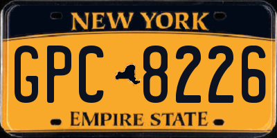NY license plate GPC8226