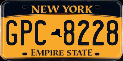 NY license plate GPC8228