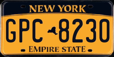 NY license plate GPC8230